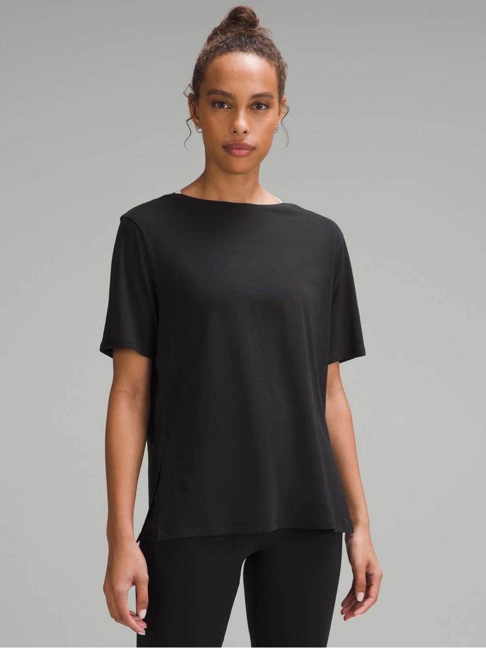 Lululemon. Relaxed-Fit Boatneck T-Shirt. Black.